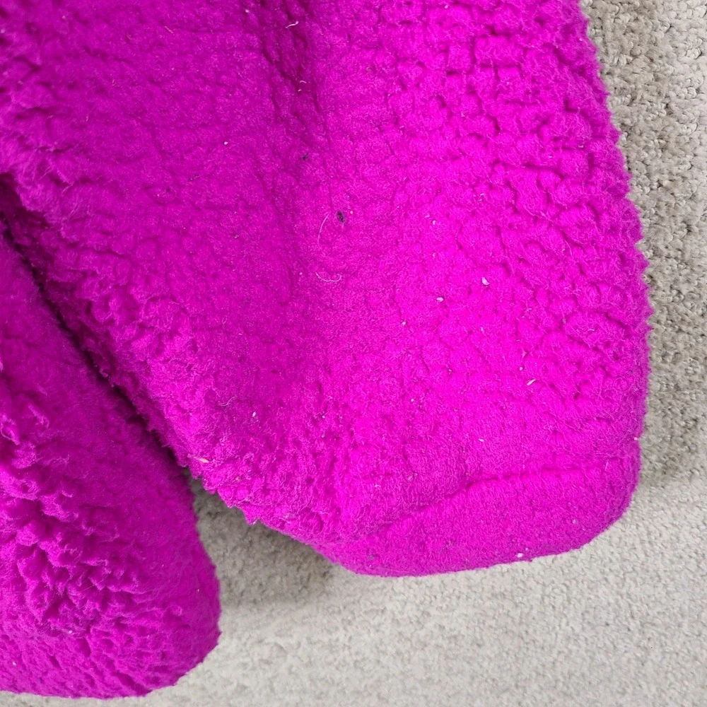 GAP Jacket Teen Girls 18-20 Pink Fuzzy Fleece‎ Zip Up Hoodie Teddy Faux Fur